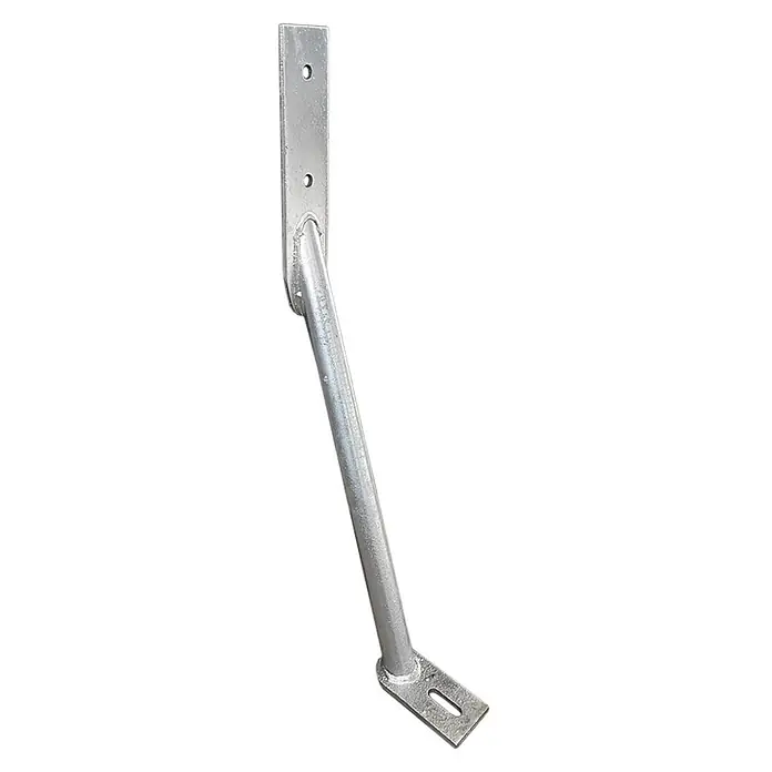 GartenLand Sturmanker - Stahl - Verzinkter Stahl-Stützhalter mit schrägem Arm und Befestigungslöchern.