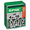 Spax Universalschraube T-Star plus (Ø x L: 4,5 x 16 mm, WIROX Oberfläche, T-Star plus, 100 Stk.)