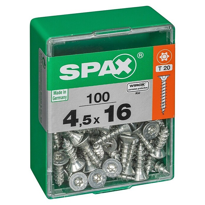 Spax Universalschraube T-Star plus (Ø x L: 4,5 x 16 mm, WIROX Oberfläche, T-Star plus, 100 Stk.)