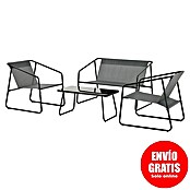 Conjunto de muebles Kateli (4 pzs., Acero/Textiline, Antracita) | BAUHAUS