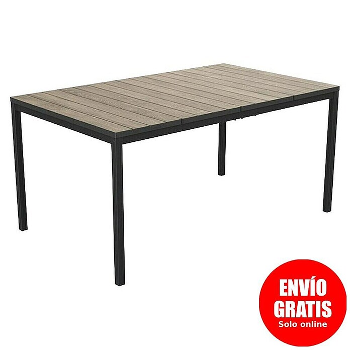 Keter Mesa de jardín Porto (L x An x Al: 155 x 95 x 75 cm, Polipropileno, Rectangular, Walnut/Antracita) | BAUHAUS