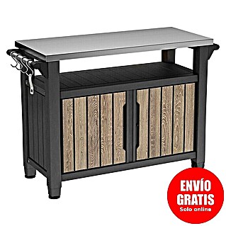 Keter Mesa de servicio Unity XL (L x An: 134 x 52 cm, Marrón/Antracita)