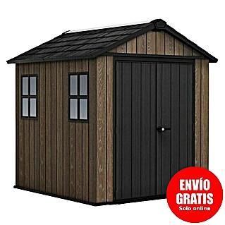 Keter Caseta de jardín Apex 757-775 (Medidas ext. (An x Pr): 223 x 230 cm, Plástico, Nogal/Negro)