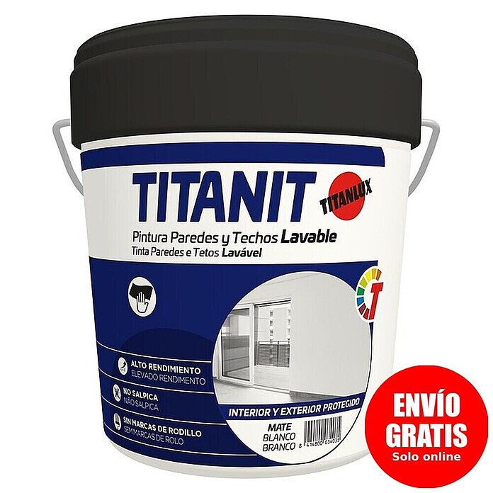 Titan Pintura para paredes Titanit (Blanco, 15 l, Mate)