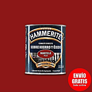 Hammerite Esmalte para metal Hierro y Óxido (Rojo, 750 ml, Efecto martelé)