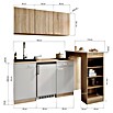 Respekta Miniküche Ingrid (Breite: 150 cm, Grau, Mit Bartisch, Mit Kochfeld + Kühlschrank) | BAUHAUS