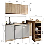 Respekta Miniküche Ingrid (Breite: 150 cm, Weiß, Mit Bartisch, Mit Kochfeld + Kühlschrank) | BAUHAUS