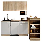 Respekta Miniküche Ingrid (Breite: 150 cm, Weiß, Mit Bartisch, Mit Kochfeld + Kühlschrank + Mikrowelle) | BAUHAUS