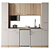 Respekta Küchenzeile Ingrid (Breite: 210 cm, Weiß, Mit Kochfeld + Kühlschrank + Mikrowelle) | BAUHAUS