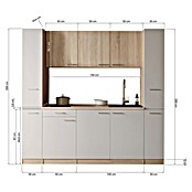 Respekta Küchenzeile Ingrid (Breite: 210 cm, Weiß, Mit Kochfeld) | BAUHAUS