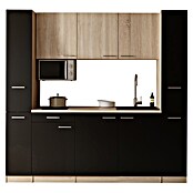 Respekta Küchenzeile Ingrid (Breite: 210 cm, Schwarz, Mit Kochfeld + Mikrowelle) | BAUHAUS