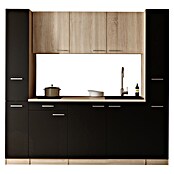 Respekta Küchenzeile Ingrid (Breite: 210 cm, Schwarz, Mit Kochfeld) | BAUHAUS