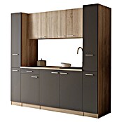 Respekta Küchenzeile Ingrid (Breite: 210 cm, Grau, Mit Kochfeld) | BAUHAUS