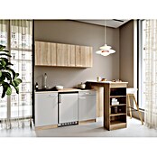 Respekta Miniküche Ingrid (Breite: 150 cm, Weiß, Mit Bartisch, Mit Kochfeld + Kühlschrank) | BAUHAUS