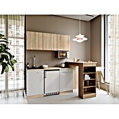 Respekta Miniküche Ingrid (Breite: 150 cm, Weiß, Mit Bartisch, Mit Kochfeld + Kühlschrank + Mikrowelle) | BAUHAUS