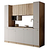 Respekta Küchenzeile Ingrid (Breite: 210 cm, Weiß, Mit Kochfeld + Mikrowelle) | BAUHAUS