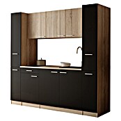Respekta Küchenzeile Ingrid (Breite: 210 cm, Schwarz, Mit Kochfeld) | BAUHAUS