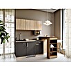 Respekta Miniküche Ingrid (Breite: 150 cm, Grau, Mit Bartisch, Mit Kochfeld + Kühlschrank + Mikrowelle) | BAUHAUS