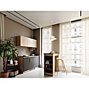 Respekta Miniküche Ingrid (Breite: 150 cm, Grau, Mit Bartisch, Mit Kochfeld + Kühlschrank + Mikrowelle) | BAUHAUS