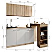 Respekta Miniküche Ingrid (Breite: 150 cm, Schwarz, Mit Bartisch, Mit Kochfeld + Mikrowelle) | BAUHAUS