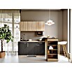 Respekta Miniküche Ingrid (Breite: 150 cm, Grau, Mit Bartisch, Mit Kochfeld + Kühlschrank + Mikrowelle) | BAUHAUS