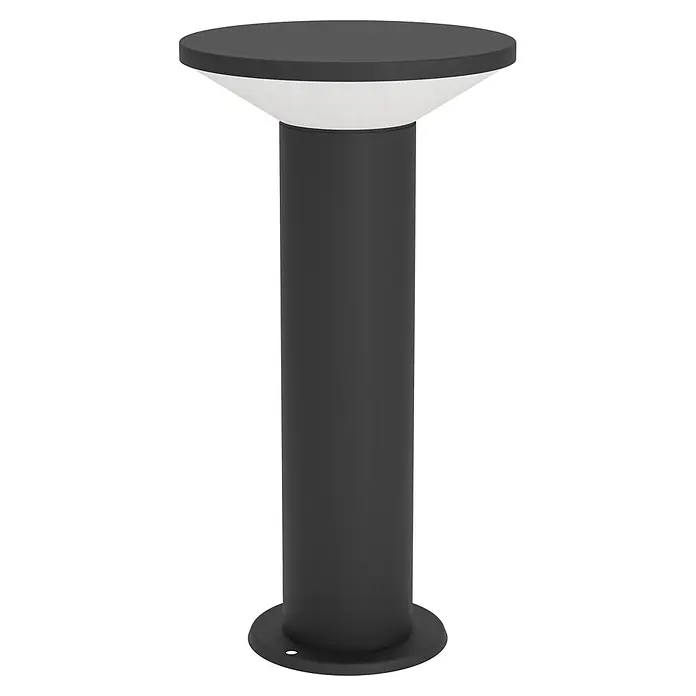 Eglo Rigosa Sobremuro exterior - 10 W - Bolardo de luz exterior gris oscuro con banda difusora blanca.