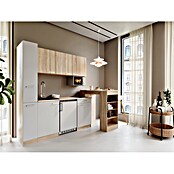 Respekta Küchenzeile Ingrid (Breite: 180 cm, Weiß, Mit Bartisch, Mit Kochfeld + Kühlschrank + Mikrowelle) | BAUHAUS
