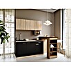 Respekta Miniküche Ingrid (Breite: 150 cm, Schwarz, Mit Bartisch, Mit Kochfeld + Mikrowelle) | BAUHAUS