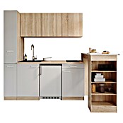 Respekta Küchenzeile Ingrid (Breite: 180 cm, Weiß, Mit Bartisch, Mit Kochfeld + Kühlschrank) | BAUHAUS