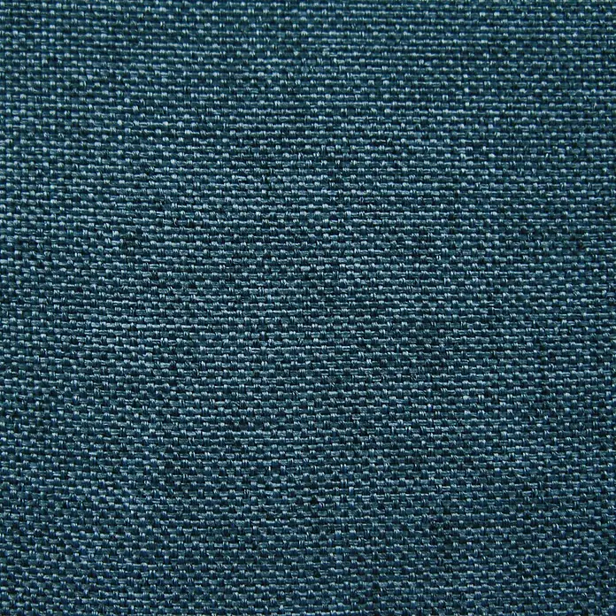 Elbersdrucke Ösenschal Lino - Petrol, 140 x 255 cm, 100 % Polyester - Detailaufnahme eines blauen Stoffes, der eine feine und gleichmäßige Webstruktur aufweist, ideal für Möbelbezüge und Heimtextilien.
