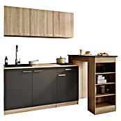 Respekta Miniküche Ingrid (Breite: 150 cm, Grau, Mit Bartisch, Mit Kochfeld) | BAUHAUS