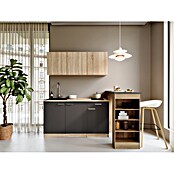 Respekta Miniküche Ingrid (Breite: 150 cm, Grau, Mit Bartisch, Mit Kochfeld) | BAUHAUS
