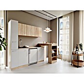Respekta Küchenzeile Ingrid (Breite: 180 cm, Weiß, Mit Bartisch, Mit Kochfeld + Kühlschrank) | BAUHAUS