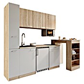 Respekta Küchenzeile Ingrid (Breite: 180 cm, Weiß, Mit Bartisch, Mit Kochfeld + Kühlschrank + Mikrowelle) | BAUHAUS