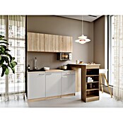 Respekta Miniküche Ingrid (Breite: 150 cm, Weiß, Mit Bartisch, Mit Kochfeld + Mikrowelle) | BAUHAUS