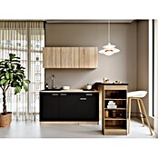 Respekta Miniküche Ingrid (Breite: 150 cm, Schwarz, Mit Bartisch, Mit Kochfeld) | BAUHAUS