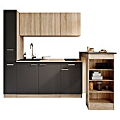 Respekta Küchenzeile Ingrid (Breite: 180 cm, Grau, Mit Bartisch, Mit Kochfeld) | BAUHAUS