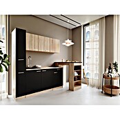 Respekta Küchenzeile Ingrid (Breite: 180 cm, Schwarz, Mit Bartisch, Mit Kochfeld) | BAUHAUS
