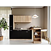 Respekta Küchenzeile Ingrid (Breite: 180 cm, Schwarz, Mit Bartisch, Mit Kochfeld) | BAUHAUS