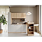 Respekta Küchenzeile Ingrid (Breite: 180 cm, Weiß, Mit Bartisch, Mit Kochfeld + Mikrowelle) | BAUHAUS