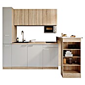 Respekta Küchenzeile Ingrid (Breite: 180 cm, Weiß, Mit Bartisch, Mit Kochfeld + Mikrowelle) | BAUHAUS