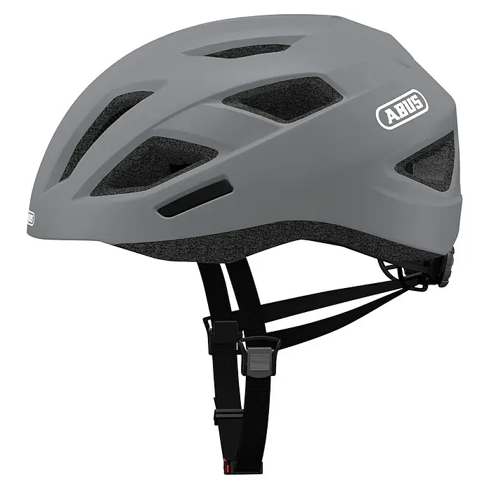 Abus Fahrradhelm City - Größe: M 52 - 58 cm, Grau - Grauer ABUS Fahrradhelm mit Belüftungsöffnungen und verstellbaren Riemen für sicheres und komfortables Radfahren.