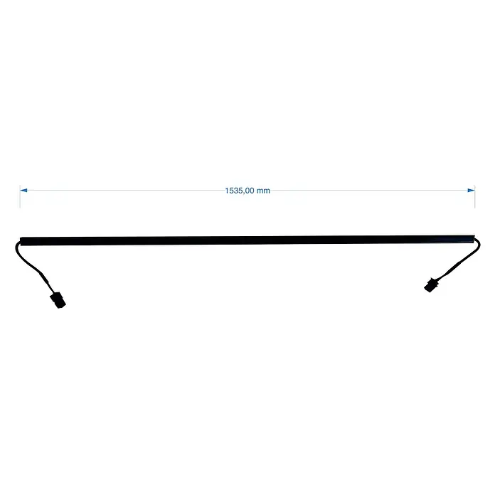 Direct Signs LED-Lichtleiste für Akustikpaneele - Länge: 153,5 cm, Lichtfarbe: RGB, 15 W, 24 V - Schwarze, gerade Lichtleiste mit Anschlüssen, 1535 mm lang.