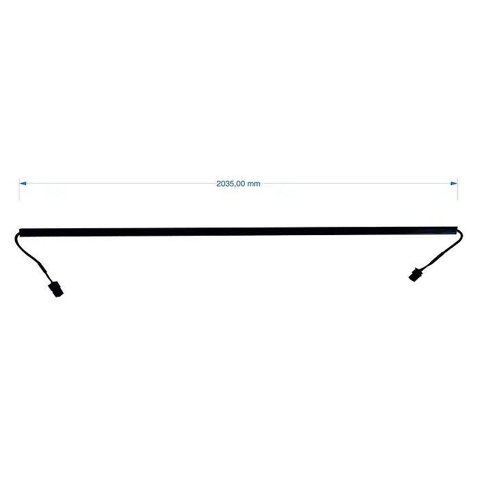 Direct Signs LED-Lichtleiste für Akustikpaneele - Länge: 203,5 cm, Lichtfarbe: RGB, 20 W, 24 V - Langer schwarzer linearer LED-Streifen, 2035 mm lang, mit Anschlüssen an beiden Enden.