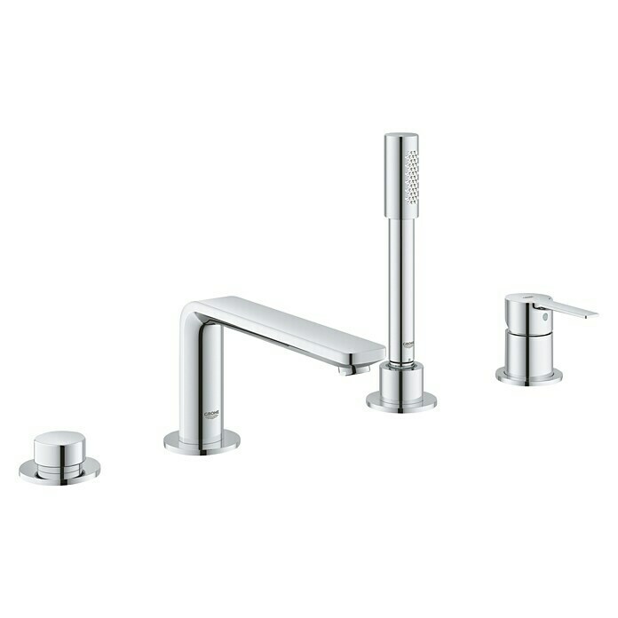 Grohe Lineare Wannenrandarmatur4-Loch, Chrom, Glänzend Front View