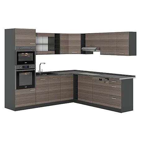 Vicco  Eckküche R-Line Edelgrau/Anthrazit, AP Anthrazit