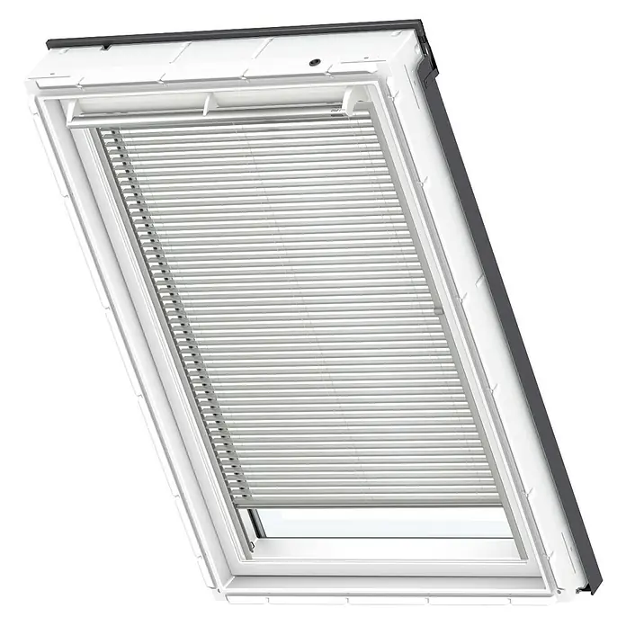 Velux Dachfenster-Jalousie PAL MK08 7001SFarbe: Weiß - 7001S, Farbe Schiene: Aluminium, Manuell - Dachfenster mit Jalousie für ein angenehmes Raumlicht. Die Jalousie lässt sich einfach verstellen und sorgt für optimalen Sonnenschutz.