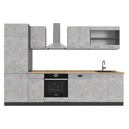 Vicco  Küchenzeile R-Line Beton/Anthrazit ohne Arbeitsplatte