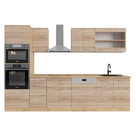 Vicco  Küchenzeile R-Line Sonoma/Goldkraft Eiche mit Hochschrank, ohne Arbeitsplatte