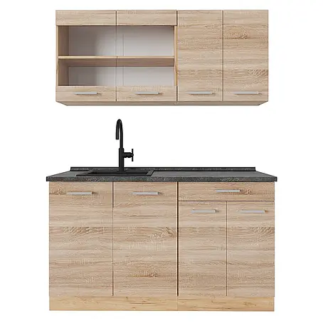 Vicco  Singleküche R-Line Sonoma/Goldkraft Eiche, AP Anthrazit